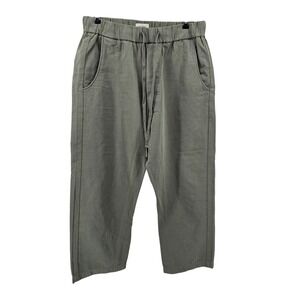 Citizens of Humanity Green Wide Leg Crop Pants Large Elastic Waist Utility